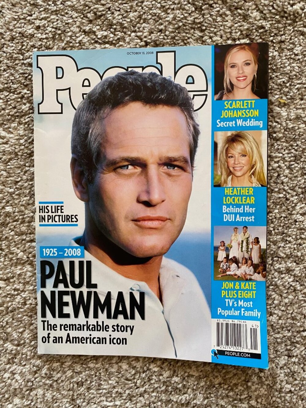 People Magazine October 13 2008 Paul Newman, Scarlett Johansson